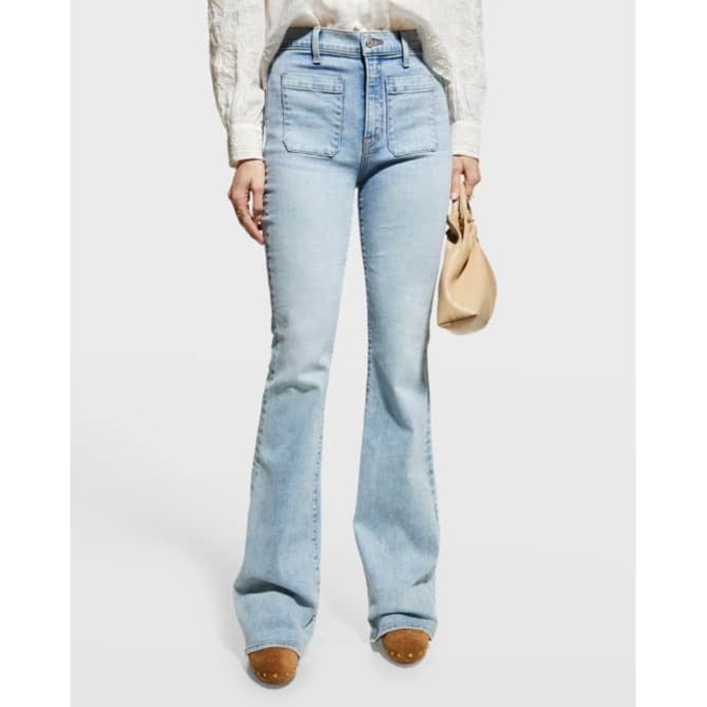 Veronica Beard‎ Women's Florence Flare High Rise Light Wash Denim Jeans- Size 25